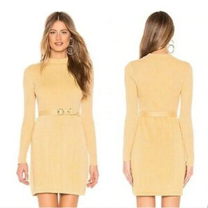 Free People NWT Gold Mini Sweater Dress Size Medium